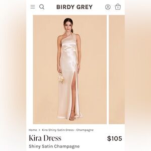 Birdy Grey Kira Shiny Satin Dress - Champagne